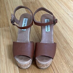 Steve Madden Brown Platform Wedge Sandals